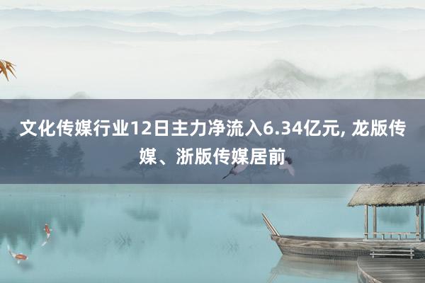 文化传媒行业12日主力净流入6.34亿元, 龙版传媒、浙版传媒居前