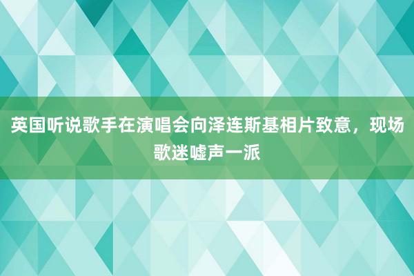 英国听说歌手在演唱会向泽连斯基相片致意，现场歌迷嘘声一派