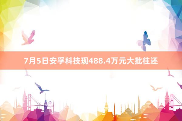 7月5日安孚科技现488.4万元大批往还