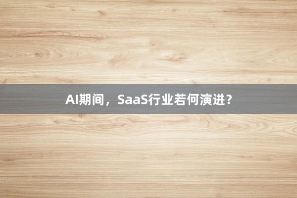 AI期间，SaaS行业若何演进？