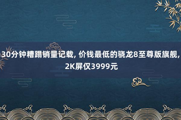 30分钟糟蹋销量记载, 价钱最低的骁龙8至尊版旗舰, 2K屏仅3999元